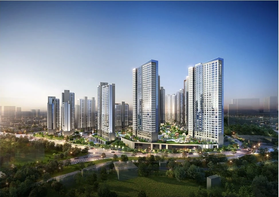 구리역 하이니티 리버파크 모델하우스 잔여 세대 선착순 동호지정 안내판